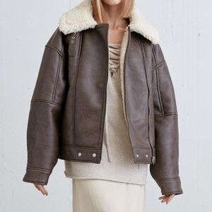 Oak + Fort Sherpa Inner Oversized Shearling Jacket